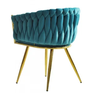 mobiliario-contract-sillon king metal dorado tapizado velvet turquesa 3